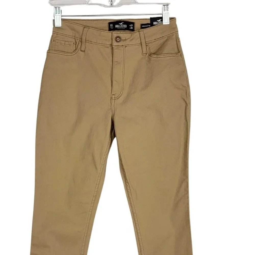 Hollister High Rise Super Skinny Womens Pants Size 5 Short 27 x 28 Stretch Khaki